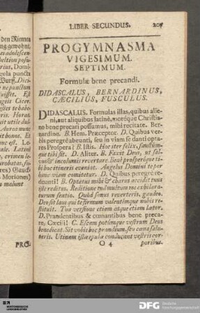 Progymnasma Vigesimum. Septimum. Formulæ bene precandi.
