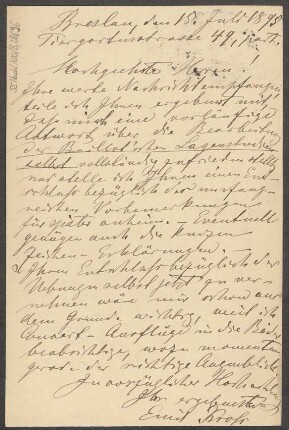 Brief an B. Schott's Söhne : 15.07.1895