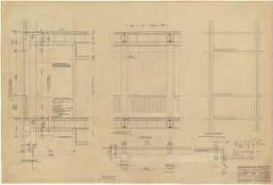 Schneider - Esleben, Paul; Düsseldorf, Berger Allee 25; Mannesmann-Hochhaus, Konzernzentrale der Mannesmann AG, Erweiterung - Fassade (Detail; Querschnitt; Ansicht; Grundriss)
