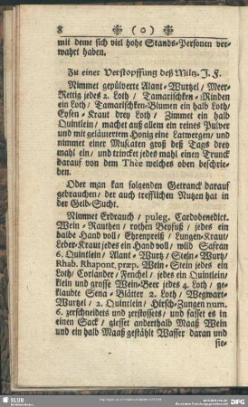 Zu einer Verstopffung deß Miltz