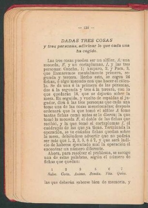 Dadas tres cosas y tres personas, adivinar lo que cada una ha cogido.