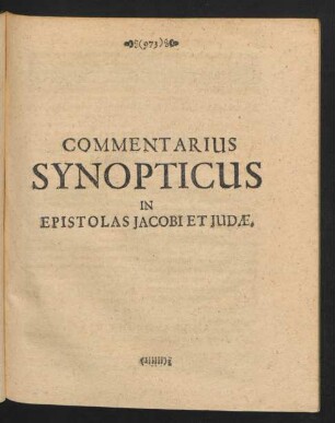 Commentarius Synopticus In Epistolas Jacobi Et Judae.