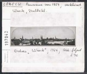 Lübeck: Stadtpanorama von 1859. Lübeck, Stadtbibliothek