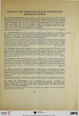 Porzellan verschiedener deutscher Manufakturen (Nr. 440-452)