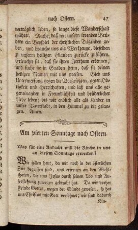 Am vierten Sonntage nach Ostern.
