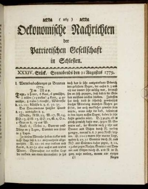 XXXIV. Stück. Sonnabends den 21 Augustus. 1779.