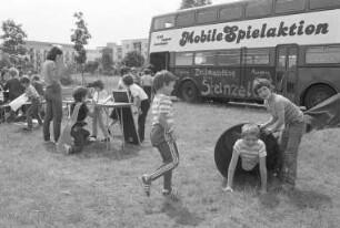 "Mobile Spielaktion" für Kinder, organisiert vom Stadtjugendausschuss Karlsruhe