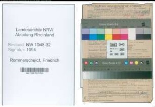 Entnazifizierung Friedrich Rommerscheidt , geb. 10.01.1896 (Beamter)