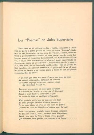 Los "Poemas" de Jules Supervielle
