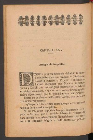 Capítulo XXIV - Amagos de tempestad