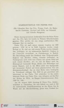 Bilderinventar von Pieter Fris