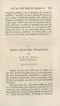 303-332 Otfried's althochdeutsches Evangelienbuch : zweiter Artikel