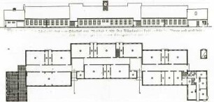 Magdeburg-Rothensee. Schule : Magdeburg - Rothensee. Grund- und Aufriß der Schule