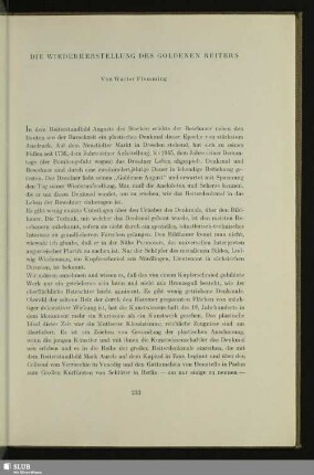 Die Wiederherstellung Des Goldenen Reiters
