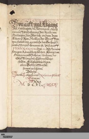 Von auff- vnd Abgang Der Hertzogen zu Zäringen - Cod.Don.608