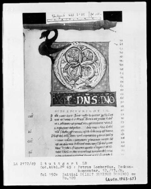 Petrus Lombardus, Commentarius in Psalmos — Initiale D (ixit dominus domino), Folio 150verso