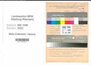 Entnazifizierung Verena Graefin Mels-Colloredo , geb. 11.04.1909 ()