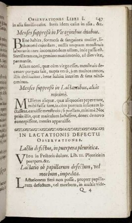 In Lactationis Defectu Observationes