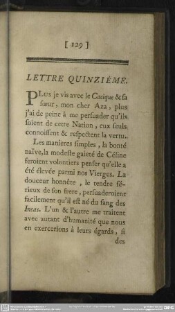 Lettre Quinziéme