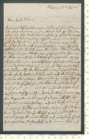 Brief von Auguste Semler an Antonie von Chamisso