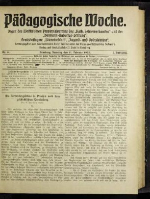 ¬Die¬ Fortbildungsschule in Preußen nach ihrer geschichtlichen Entwicklung : [Schluß]