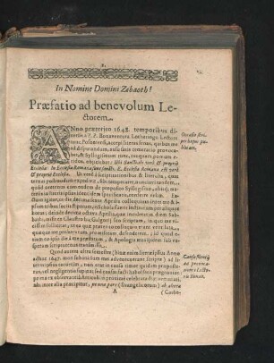 Praefatio ad benevolum Lectorem.