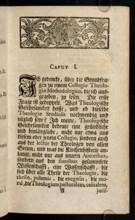 1-11, ich gedencke, ueber die Grundfragen zu einem Collegio ...