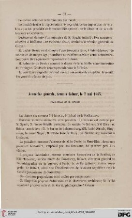 Assemblée générale, tenue à Colmar, le 7 mai 1863