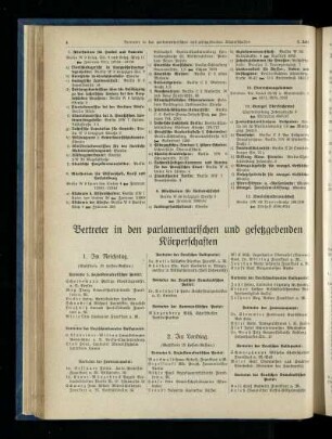 Vertreter in den parlamentarischen und gesetzgebenden Körperschaften