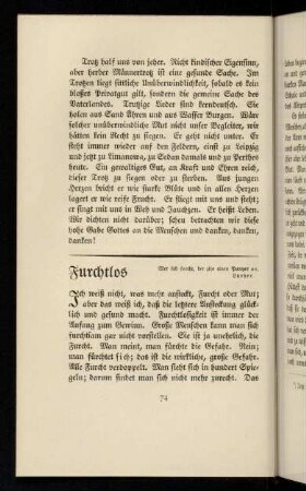 74-86, Furchtlos. - Lebensgewiß.
