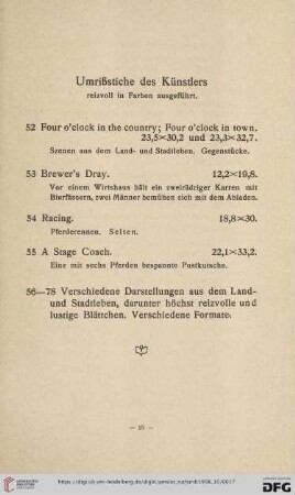 Umrißstiche des Künstlers (52-78)
