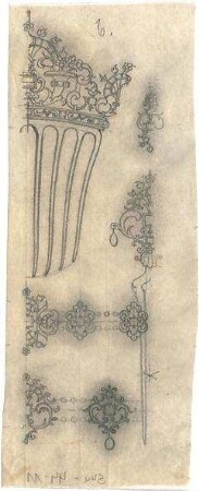 Gmelin, Leopold; Sammlung Gmelin: Handzeichnungen - Folio 13 - Schmuck (Teilansicht)