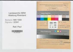 Entnazifizierung Paul Reif, geb. 27.06.1907 (Techniker)