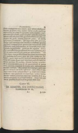 Caput VI. De Remediis, Seu Directione Passionum In Se.