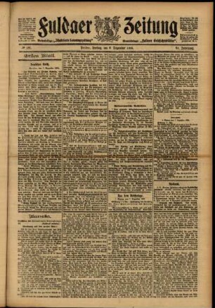 Erste Ausgabe vom Freitag, den 08. Dezember 1905.