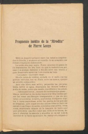 Fragmento inédito de la "Afrodita"