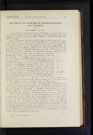 Eine Methode zur Bestimmung des Brechungsverhältnisses einer Flüssigkeit.