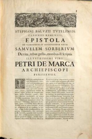 Illustrissimi viri Petri de Marca archiepiscopi Parisiensis dissertationum de concordia sacerdotii et imperii, seu de libertatibus ecclesiae gallicanae libri octo, [1]