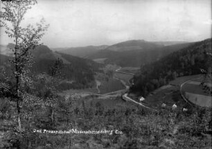 Ortsansicht - Blick Richtung Wolkenstein - mit Eisenbahn und Straßenabzweig nach Arnsfeld