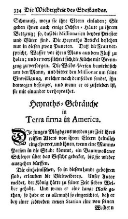 Heyraths-Gebräuche in Terra firma in America.