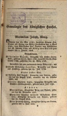 Hof- und Staatshandbuch des Königreichs Bayern. 1824, 1824