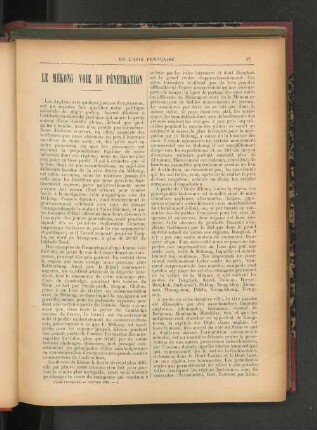 La Mékong Voie de Pénétration.