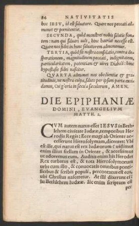 Die Epiphaniae Domini ...