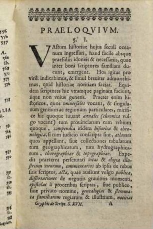 Christiani Gryphii ... Apparatvs Sive Dissertatio Isagogica De Scriptoribvs Historiam Secvli XVII Illvstrantibvs
