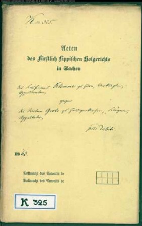 Klemme, Kaufmann in Horn gegen Witwe Grote in Heiligenkirchen