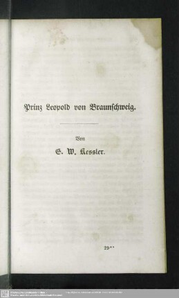 Prinz Leopold von Braunschweig.
