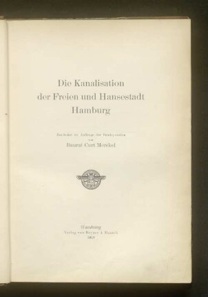 Die Kanalisation der Freien und Hansestadt Hamburg