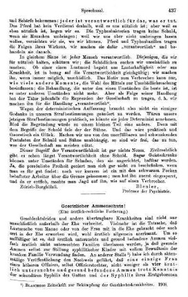 437-438, Gesetzlicher Ammenschutz! (Eine ärztlich-rechtliche Forderung)