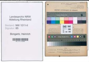 Entnazifizierung Heinrich Bongartz , geb. 08.04.1889 (Hilfsarbeiter)