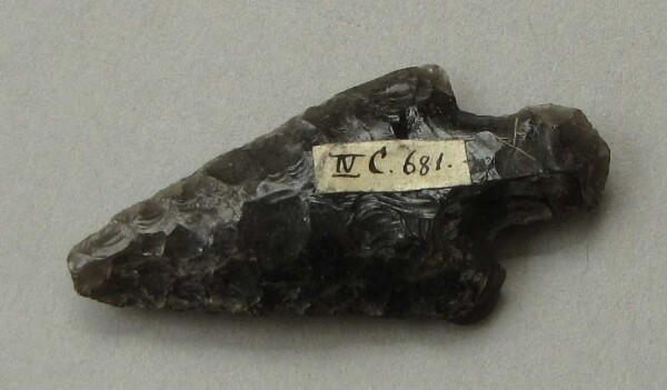 Arrowhead made from obsidian